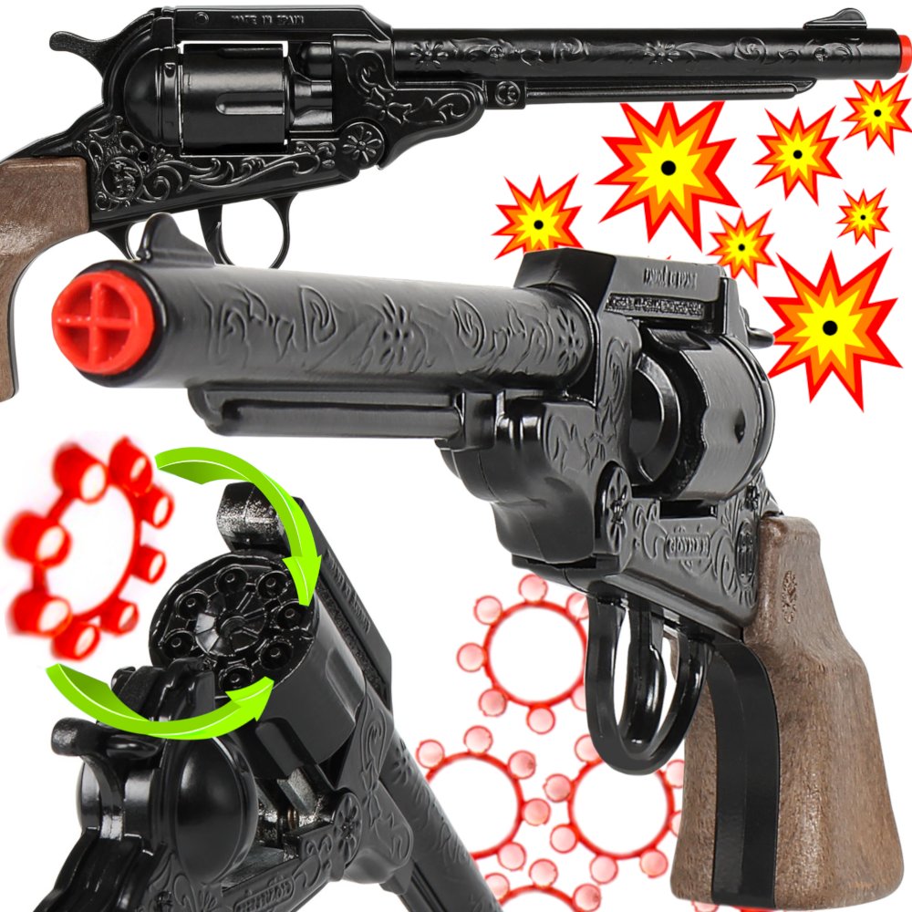 GONHER Hiszpański Metalowy Rewolwer Pistolet Na Kapiszony 8-Strzałowy