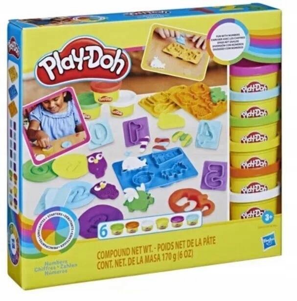 Zestaw kreatywny Play Doh Ciastolina Cyfry cyferki 6 tub masa plastyczna