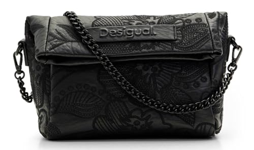 Desigual Women's Alpha LOVERTY 3.0 MIN Accessories PU Hand Bag, Black, czarny