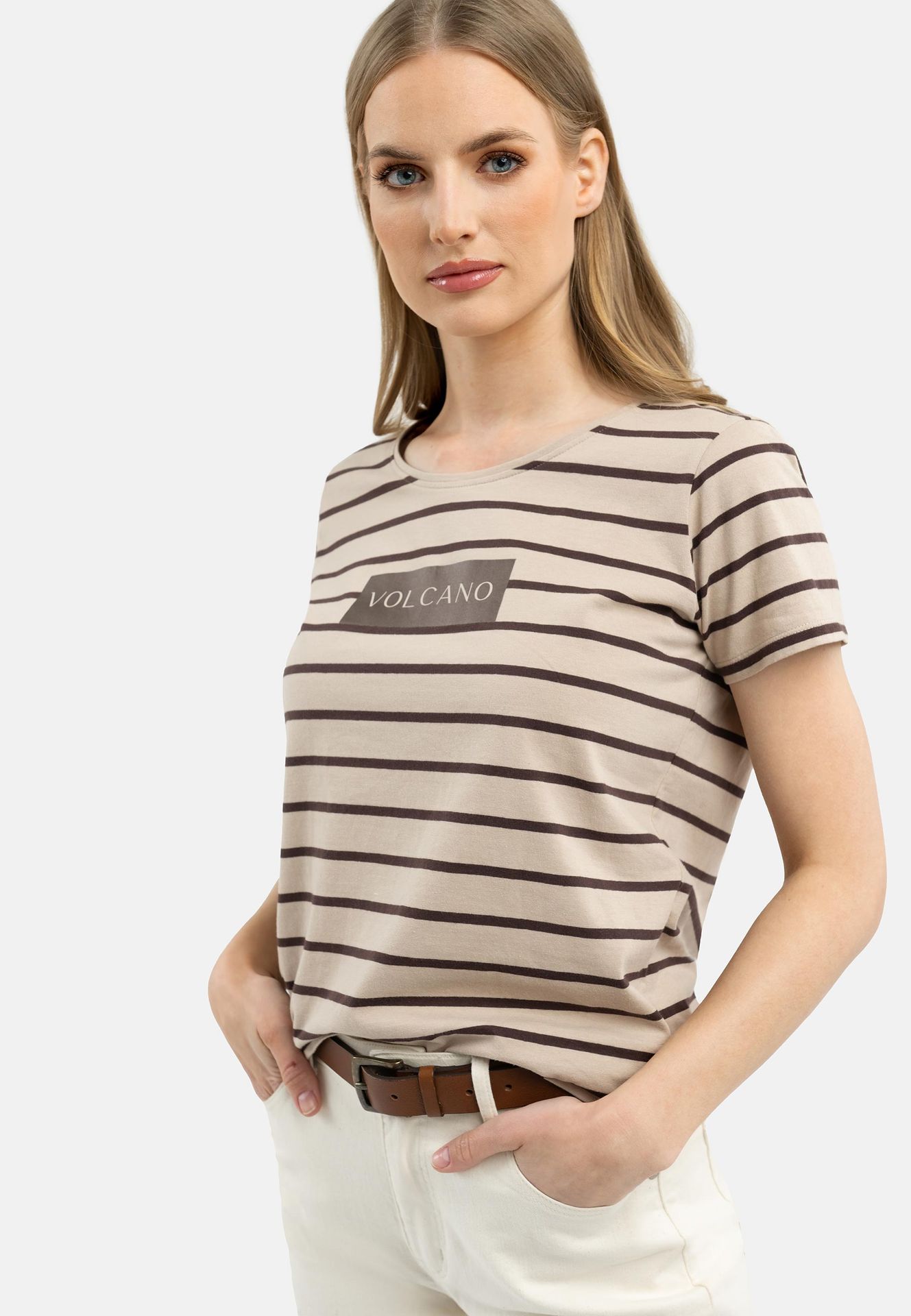 T-shirt w paski T-VIV - Volcano