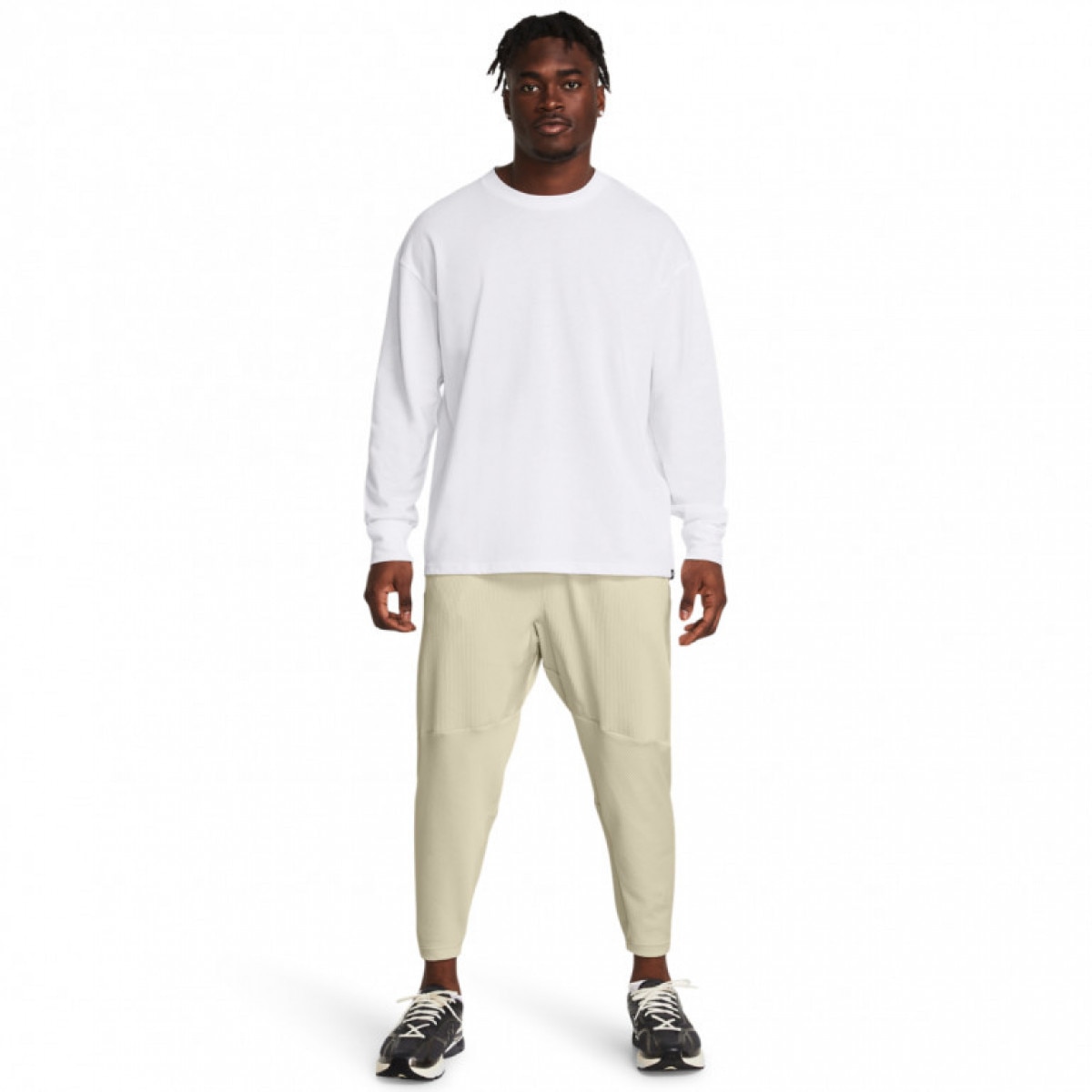 Męskie spodnie treningowe Under Armour UA Journey Rib Pant - kremowe - UNDER ARMOUR