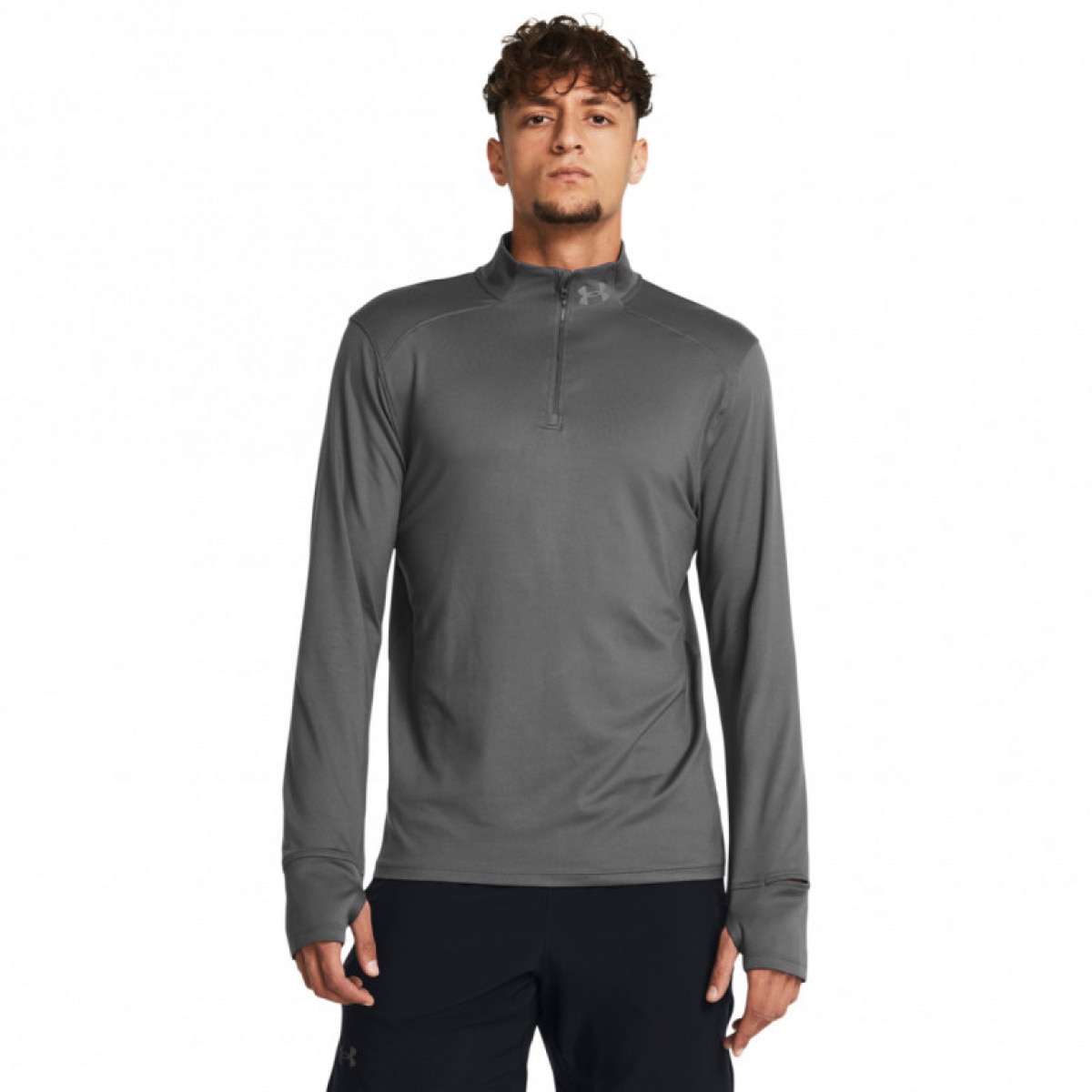 Męski longsleeve do biegania Under Armour Run Half Zip - szary - UNDER ARMOUR