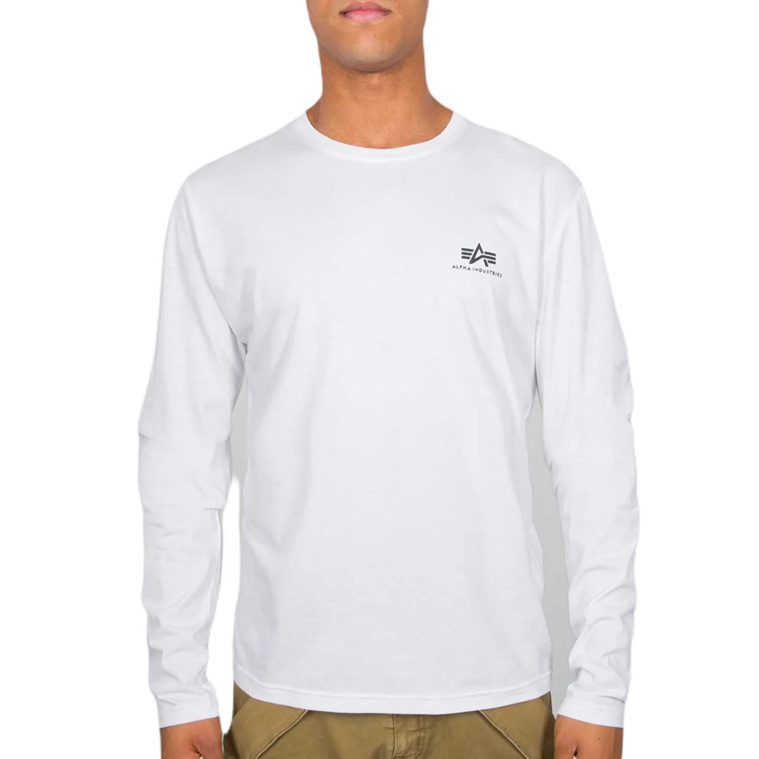 Koszulka Longsleeve Alpha Industries Small Logo Basic 198517 09 - Biały RATY 0% | PayPo | GRATIS WYSYŁKA | ZWROT DO 100 DNI