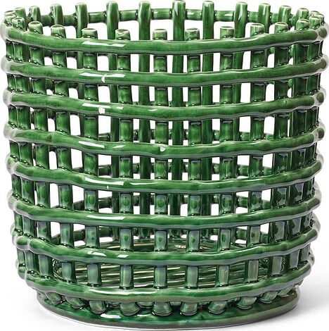 Ferm Living Kosz do przechowywania Ferm Living 21 cm szmaragdowy ceramiczny