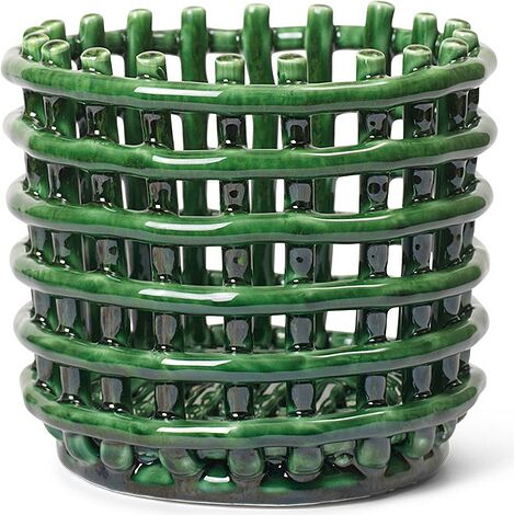 Ferm Living Kosz do przechowywania Ferm Living 14,5 cm szmaragdowy ceramiczny