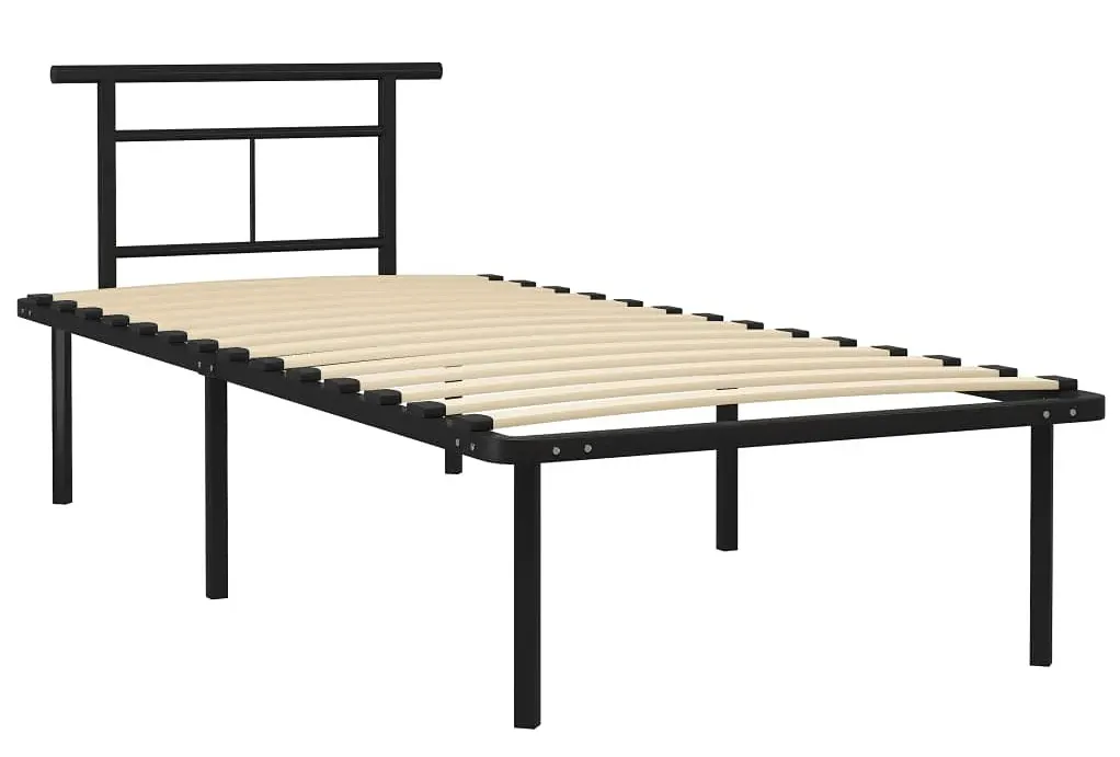 Czarne metalowe łóżko loftowe 100x200 cm N4-R66