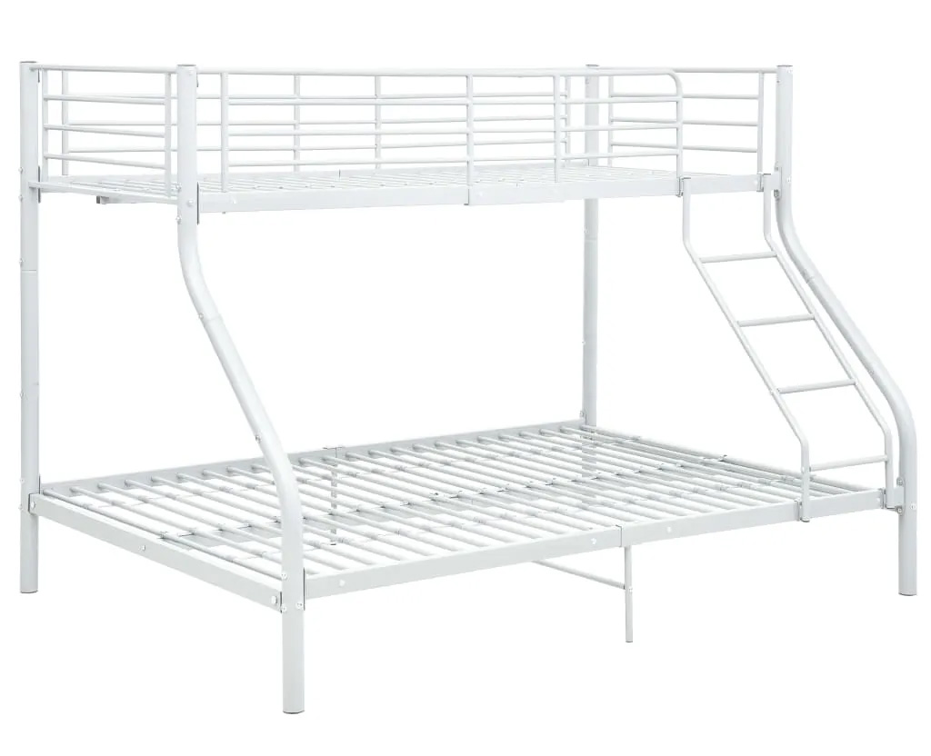 Łóżko piętrowe kolor biały metal 140x200 cm/90x200 cm W7-G89