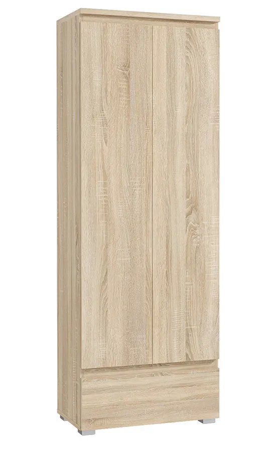 Regał z szufladą i zamykanymi 4 półkami dąb sonoma C1-R03