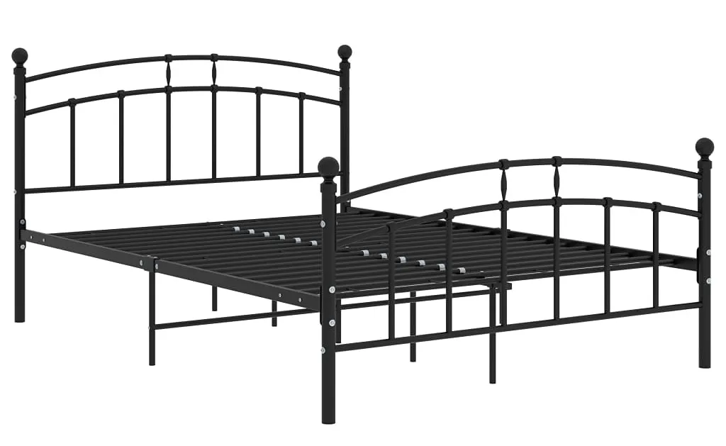 Czarne metalowe łóżko małżeńskie 160x200 cm - Serafi