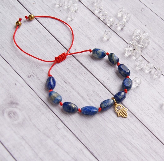 OCHRONA, OPTYMIZM - lapis lazuli & hamsa