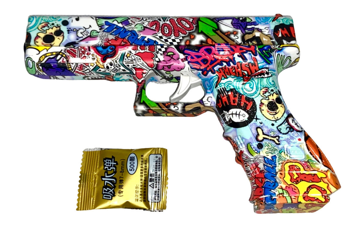 Pistolet na Kulki ŻELOWE Pistolety GLOCK Karabin Kolorowy  Wzory Gun