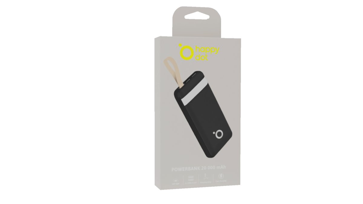 HappyDot Power bank 20000 mAh CZARNY