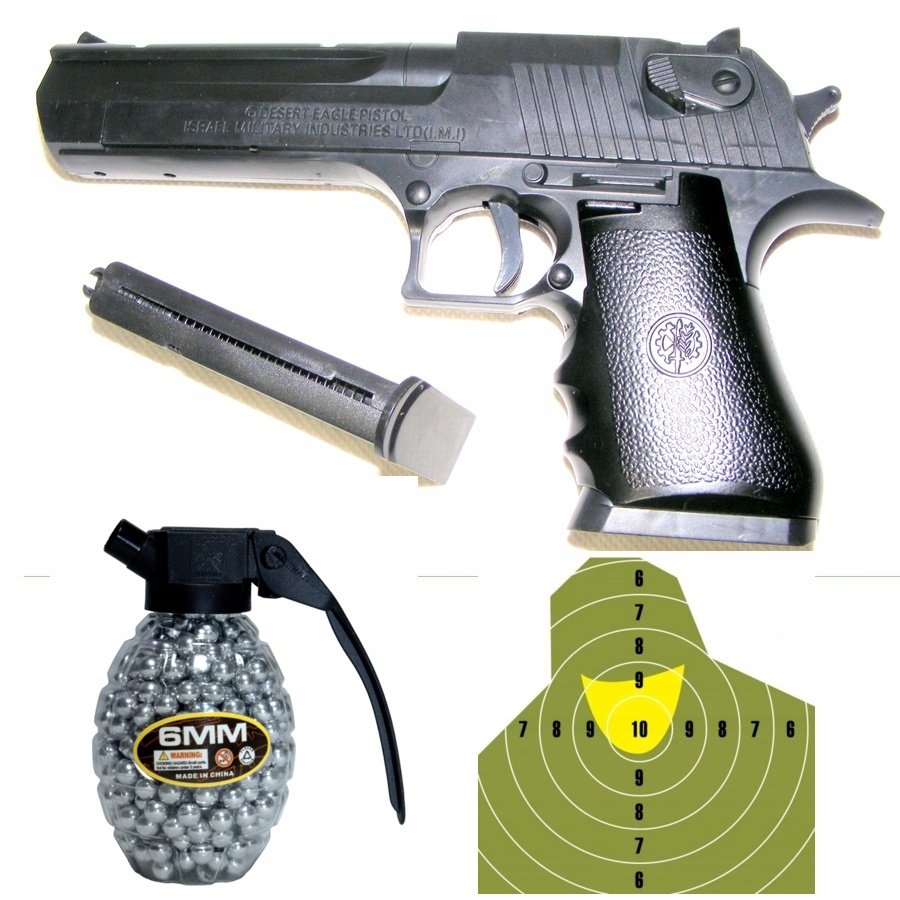 Pistolety Desert Eagle Pistolet Metalowy Na Kulki + Tarcza I Kulki
