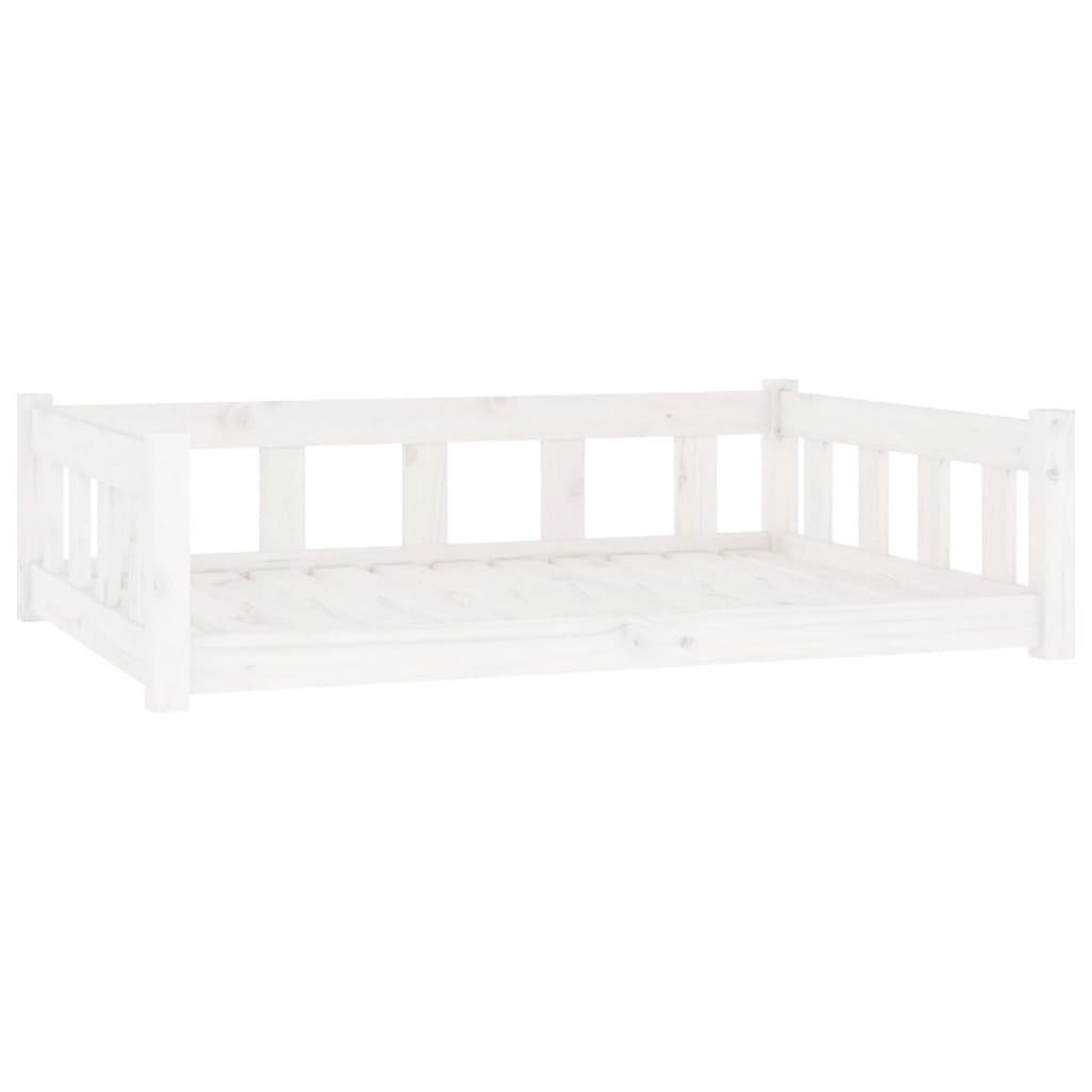 vidaXL Legowisko dla psa, białe, 105,5x75,5x28 cm, drewno sosnowe