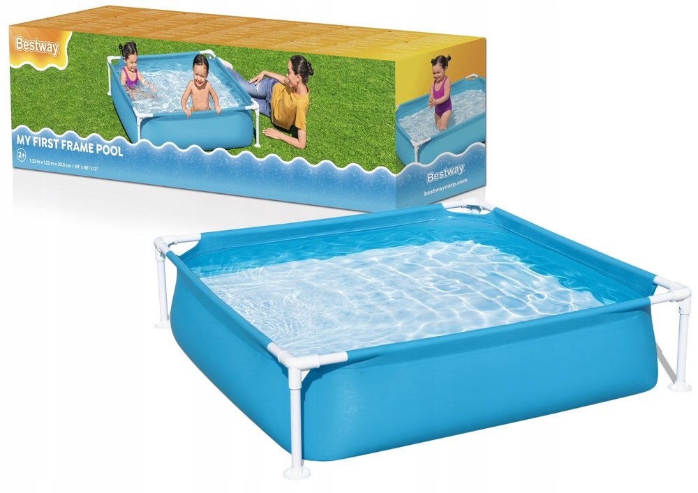 Basen Ogrodowy Stelażowy Dla Dzieci 122 cm x 122 cm x 30 cm Bestway Jakość