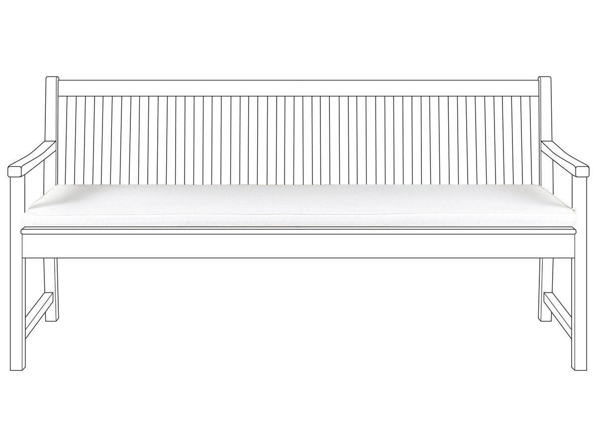 Poduszka na ławkę ogrodową 169 x 50 cm biała VIVARA