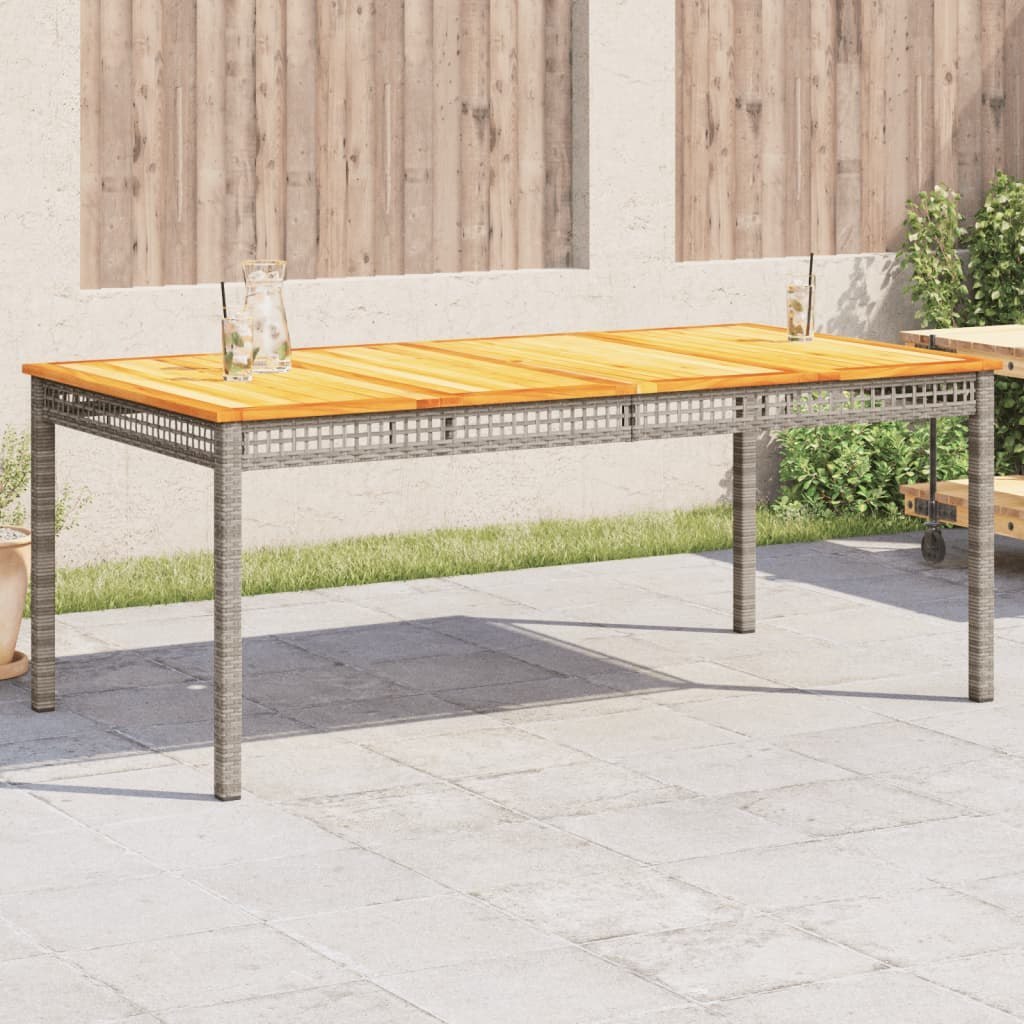 Stół ogrodowy, szary, 180x90x75 cm, polirattan i akacja Lumarko!
