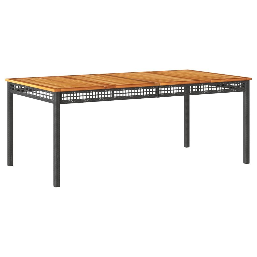 Stół ogrodowy, czarny, 180x90x75 cm, polirattan i akacja Lumarko!