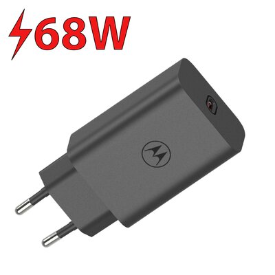 Motorola Ładowarka sieciowa TurboPower 68W, 1x USB-C + USB-C kabel 1m MOM000068 Czarna