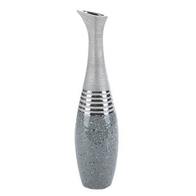 Wazon EUROFIRANY Neli 15 x 60 cm Srebrny
