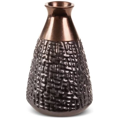 Wazon Z Glinki Ceramicznej Morena 13X13X20 Stalowy + Miedziany