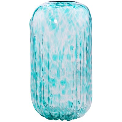 Wazon Dekoracyjny Szklany Galina 19X19X34 Turkusowy