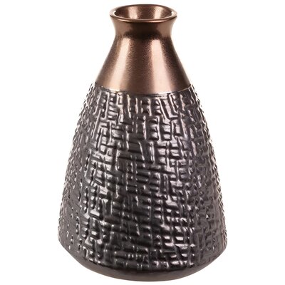 Wazon Z Glinki Ceramicznej Morena 16X16X24 Stalowy + Miedziany