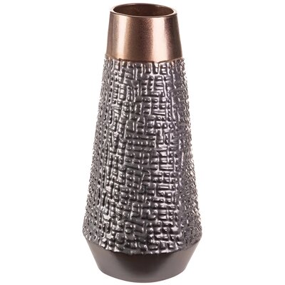 Wazon Z Glinki Ceramicznej Morena 16X16X34 Stalowy + Miedziany