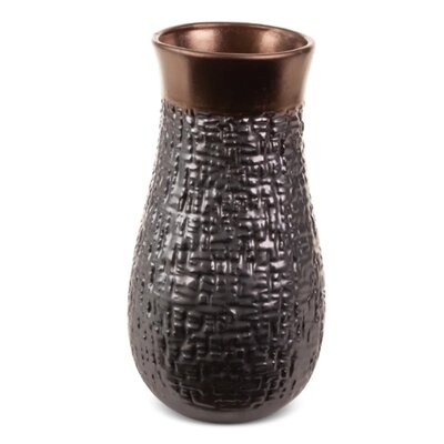 Wazon Z Glinki Ceramicznej Morena 14X14X27 Stalowy + Miedziany