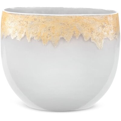 Wazon EUROFIRANY IRIS 28 x 11 x 25 cm Srebrno-złoty