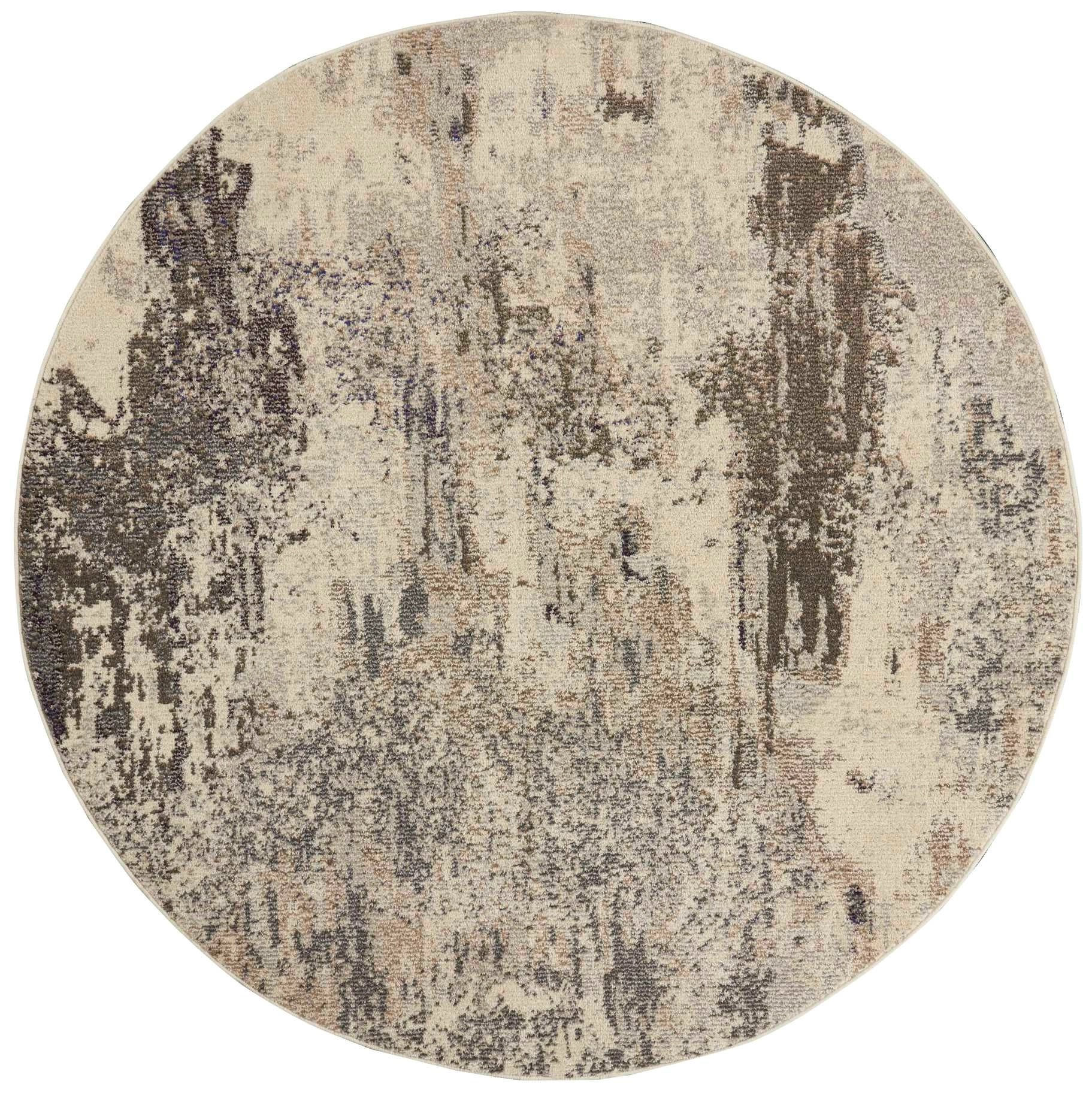 Dywan Nowoczesny Celestial Ivory Grey Round