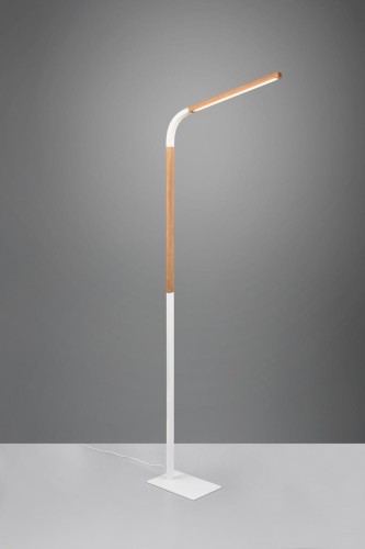 Norris lampa podłogowa 1xLED/11W biała/jasne drewno 445210131