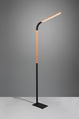 Norris lampa podłogowa 1xLED/11W czarna/jasne drewno 445210132