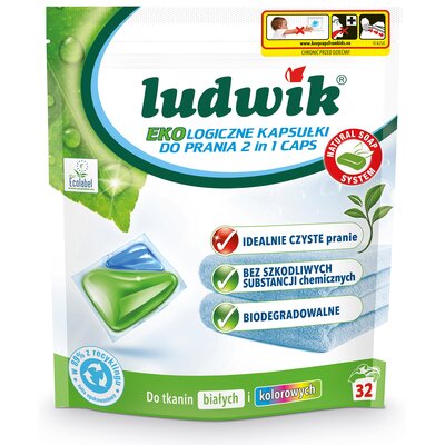 Ludwik Kapsułki do prania białego kolor Eko 32szt