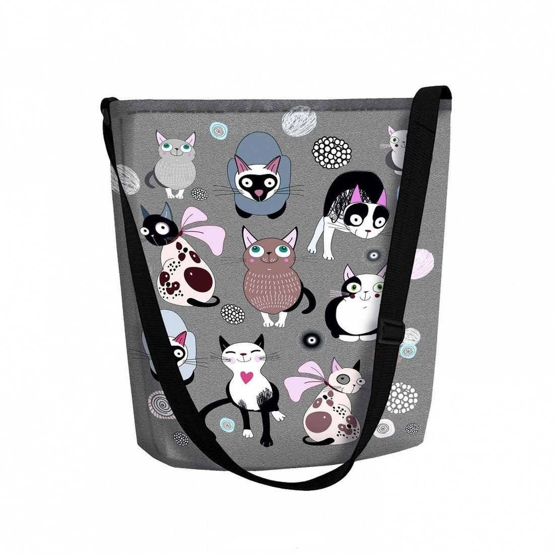 Sunlovers, Torba/listonoszka filcowa Funky, Koty Catnip, 32x25x10 cm
