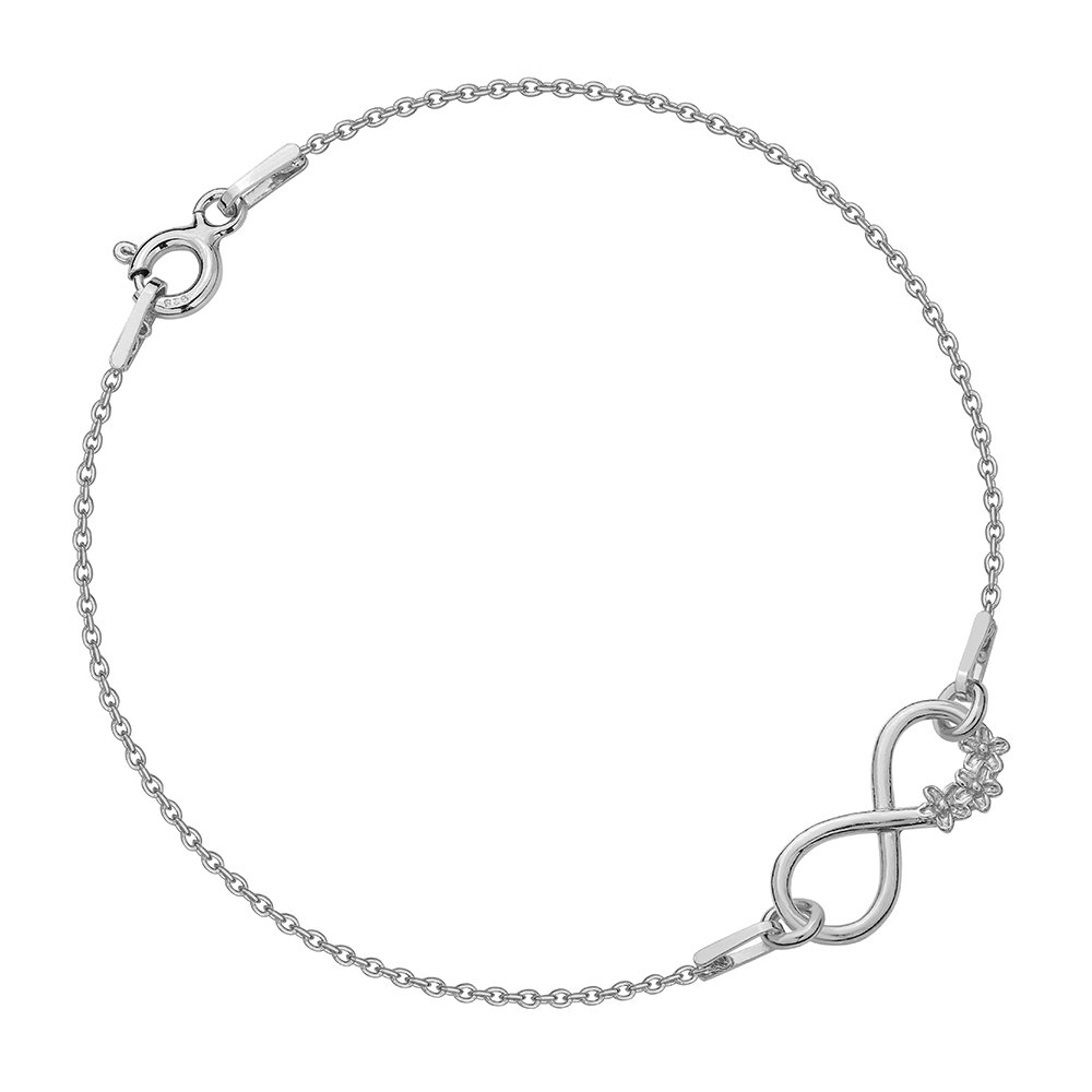 MYNESS Bransoletka - nieskończoność z kwiatkami, rozmiar 17 cm