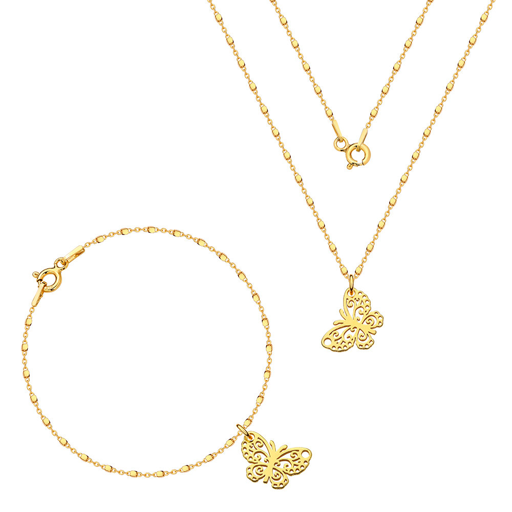 MYNESS Komplet z motylkiem, naszyjnik i bransoletka