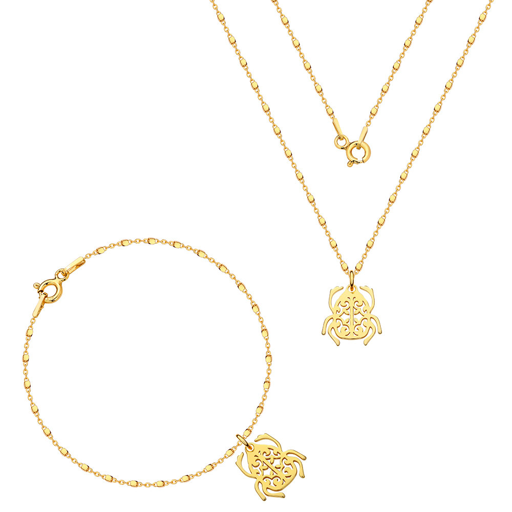 MYNESS Komplet ze skarabeuszem, naszyjnik, bransoletka