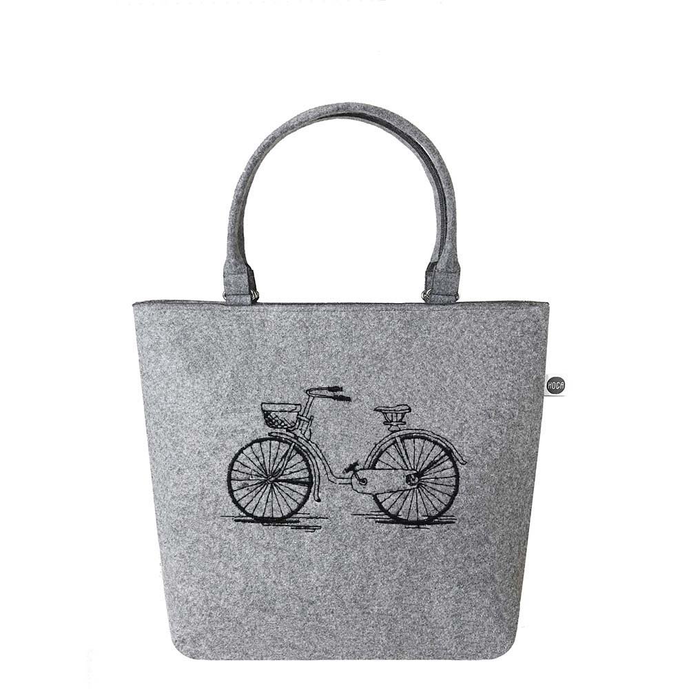 Torba zapinana na zamek HOCA Shopper Bag, Rower bicykl, 48-38x38x12 cm