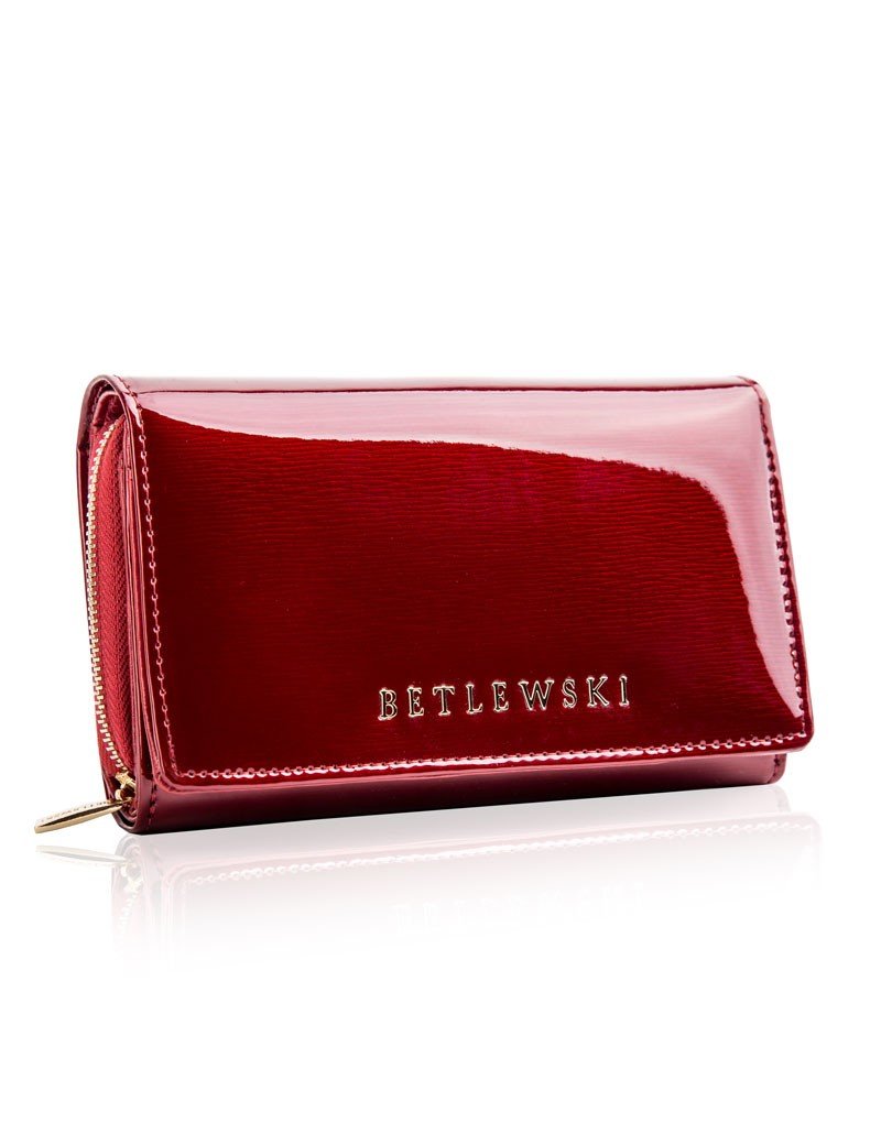 Betlewski, skórzany portfel damski, lakierowany