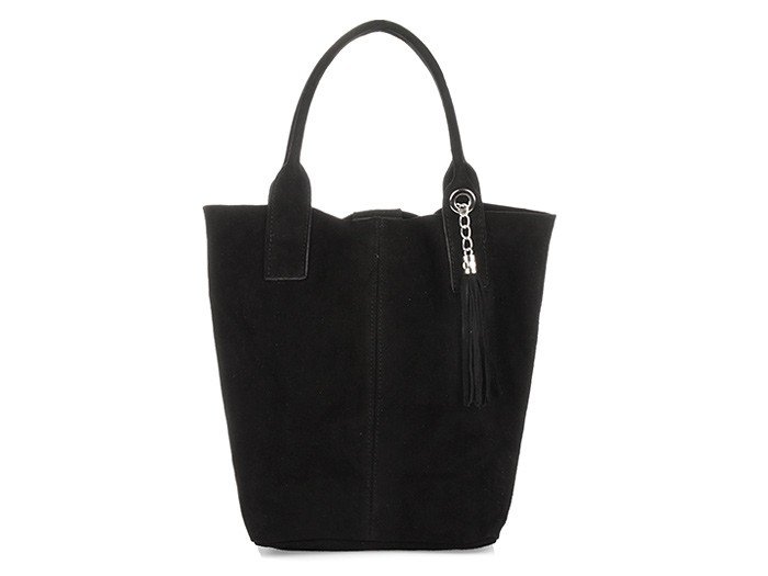 Vera Pelle, Torba shopper damska, czarna, T49