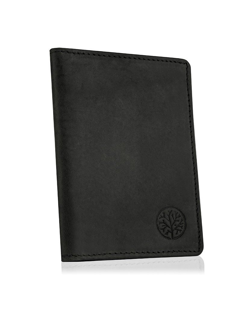 Betlewski, Portfel skórzany męski, czarny, 13x9,5 cm