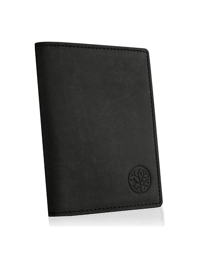 Betlewski, Portfel skórzany męski, czarny, 12x9,5 cm