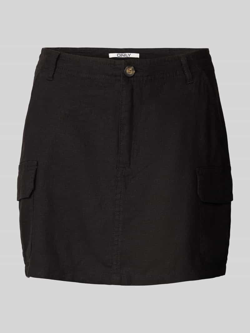Spódnica mini z mieszanki lnu i wiskozy model ‘MALFY’