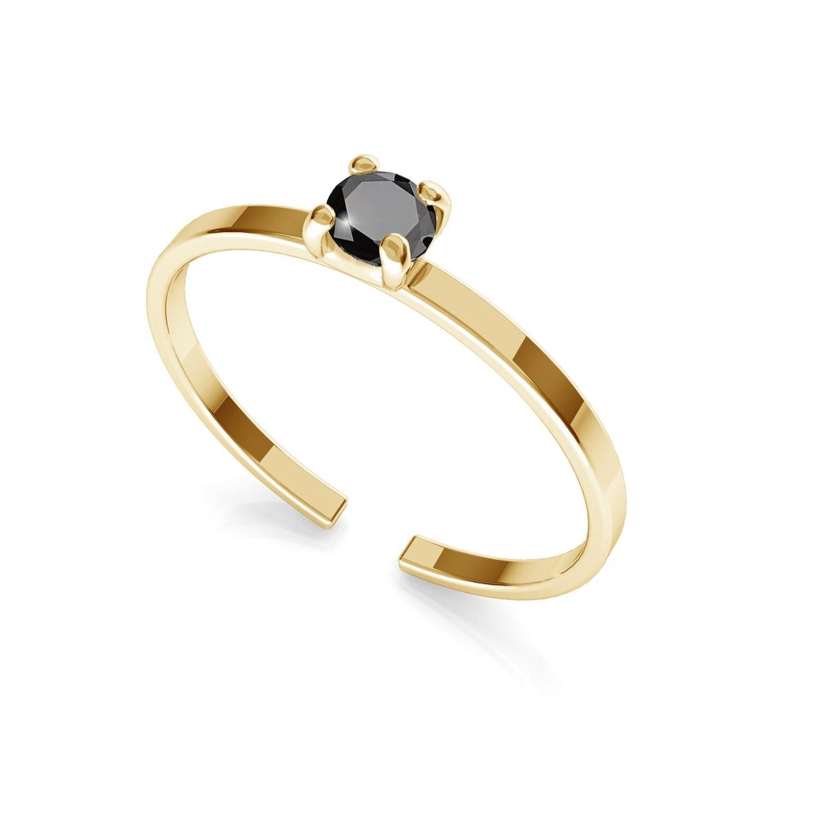 Srebrny pierścionek z diamentem 3mm My RING™, srebro 925 : Srebro - kolor pokrycia - Pokrycie żółtym 18K złotem