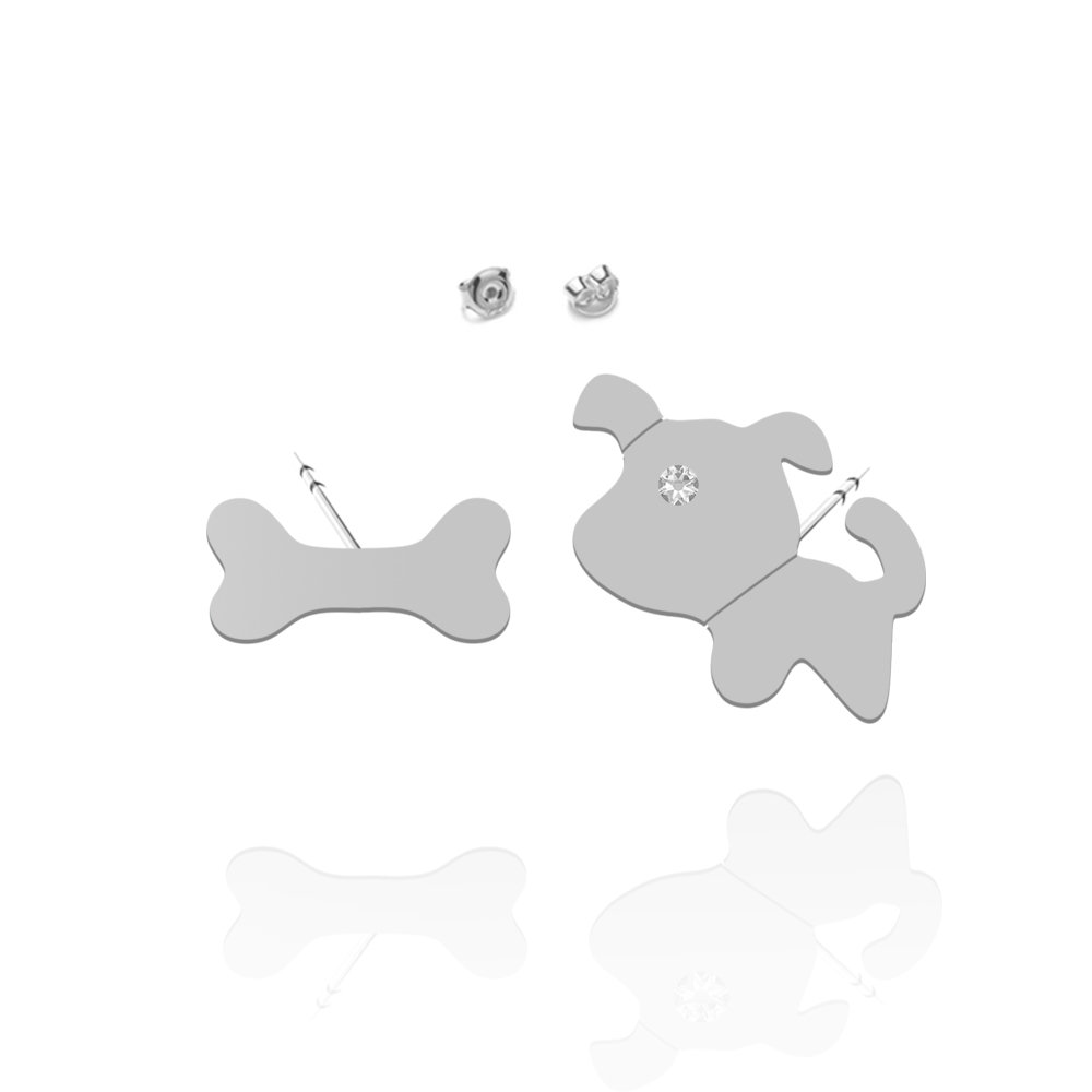 PIES I KOŚĆ Kolczyki srebro pozłacane