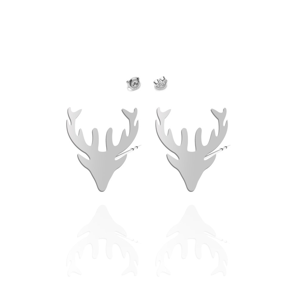 JELEŃ Kolczyki srebro pozłacane