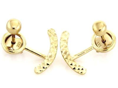 ZŁOTE KOLCZYKI 333 DIAMENTOWANE BLASZKI 1.49g PREZENT