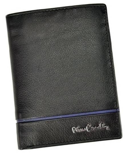Pierre Cardin, Portfel skórzany męski, Sahara, Tilak15 326, czarny/niebieski, ochrona RFID