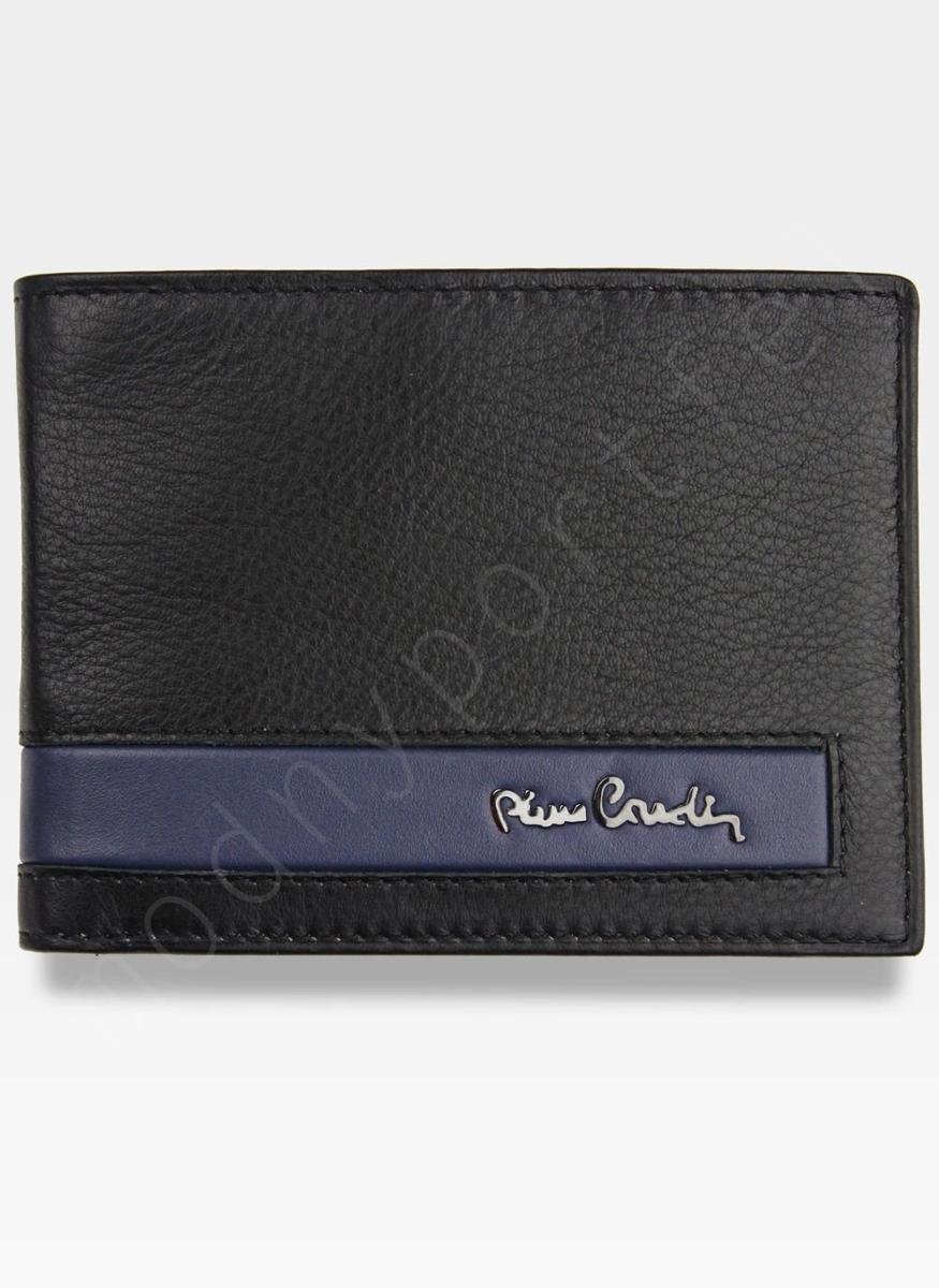 Pierre Cardin, Portfel skórzany męski, Calm Ocean, Tilak26 8806, czarny/niebieski, ochrona RFID